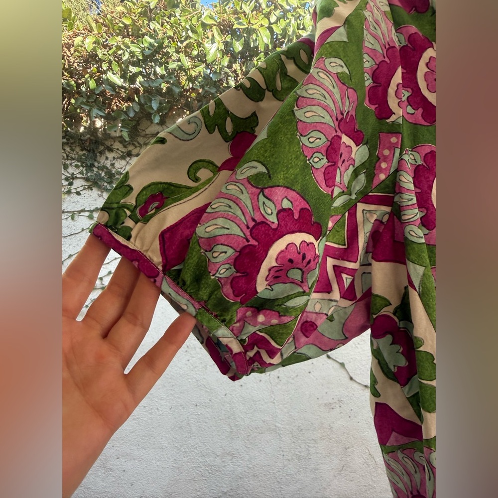 Karen Kane Vibrant Floral Puff Sleeve 100% Cotton Spring Boho Size Small Top - Picture 16 of 16